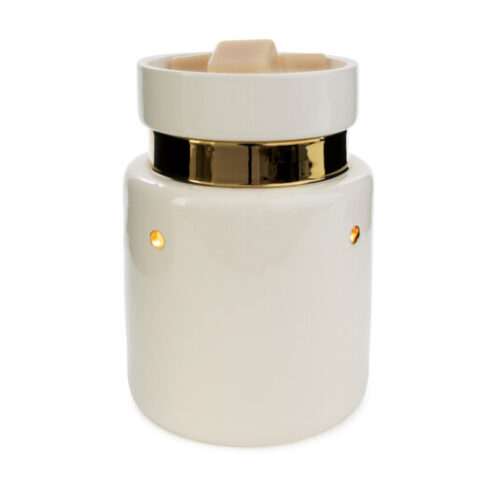 Candle Warmers Etc: White & Gold Illumination Fragrance Warmer
