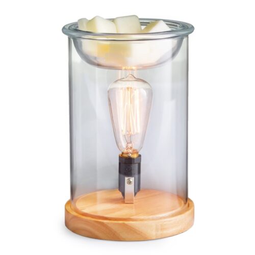 Candle Warmers Etc: Wood & Glass Vintage Bulb Illumination Fragrance Warmer